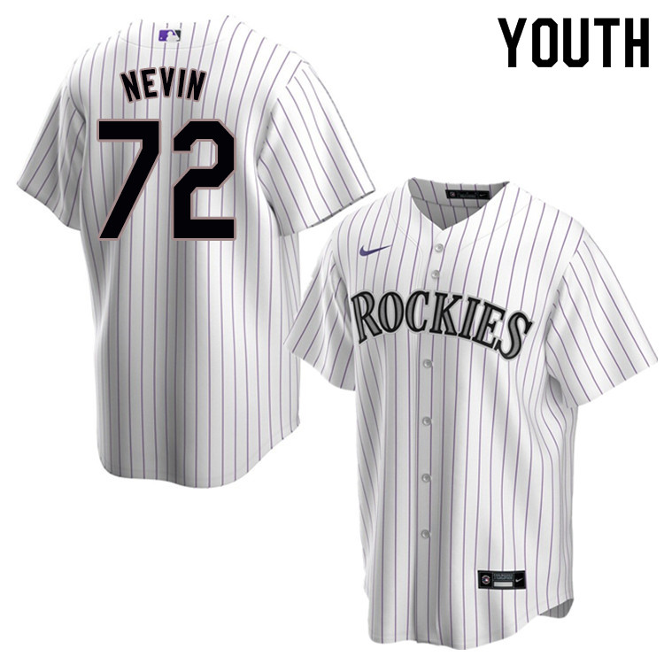 Nike Youth #72 Tyler Nevin Colorado Rockies Baseball Jerseys Sale-White